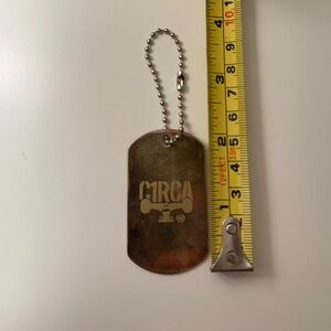 Vintage C1RCA Skateboarding Shoes Metal Dog Tag Keychain